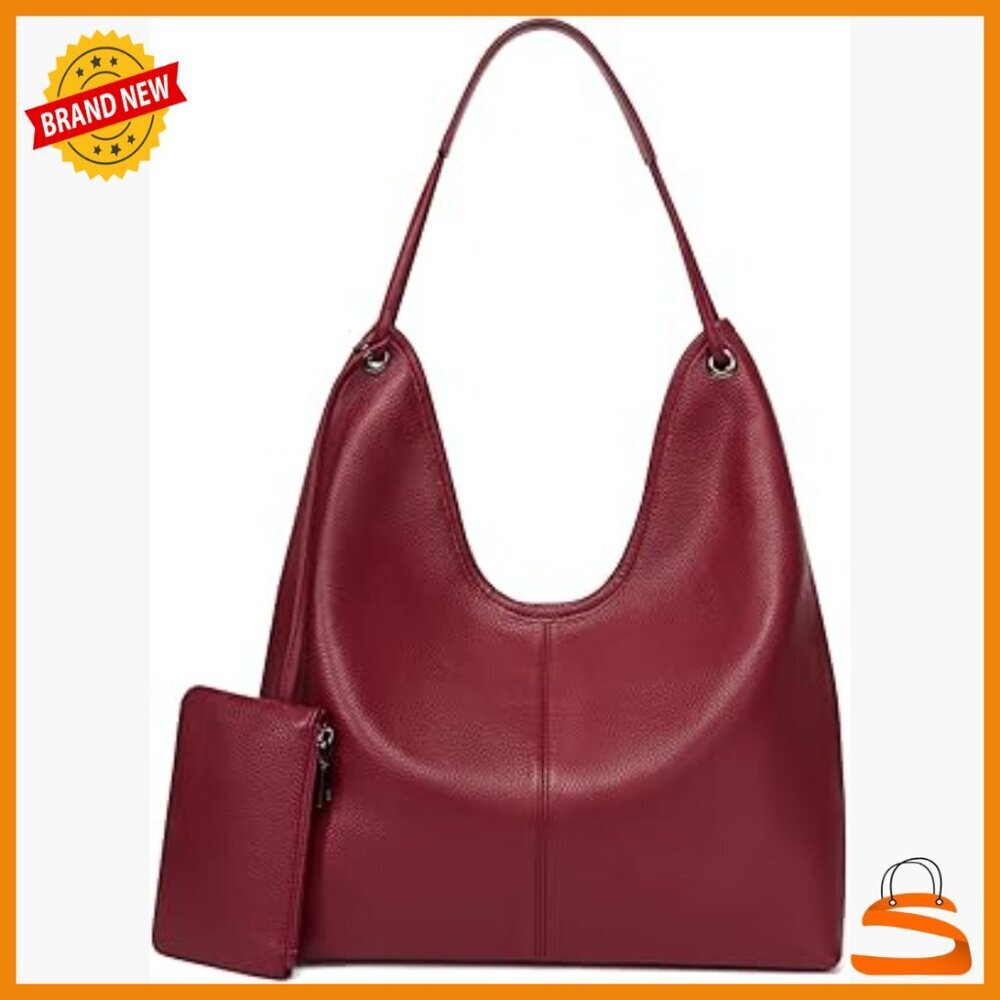 Large Genuine Leather Hobo Shoulder Bag Slouchy Handbag for Work Everyday